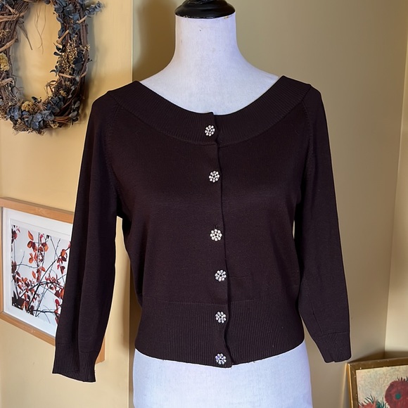 INC International Concepts Size Large
3/4 Sleeve Rhinestone Snap Buttons $89 NEW - Picture 1 of 12